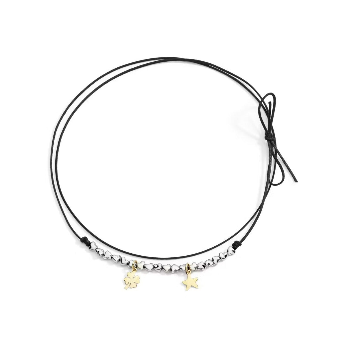 Dodo – Collier Cordon – Trèfle, étoile & coeurs