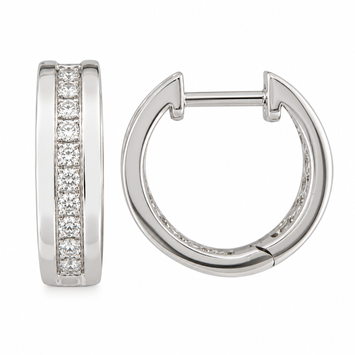 J&A 1970 - Boucles d'Oreilles - Or Blanc & Diamants
