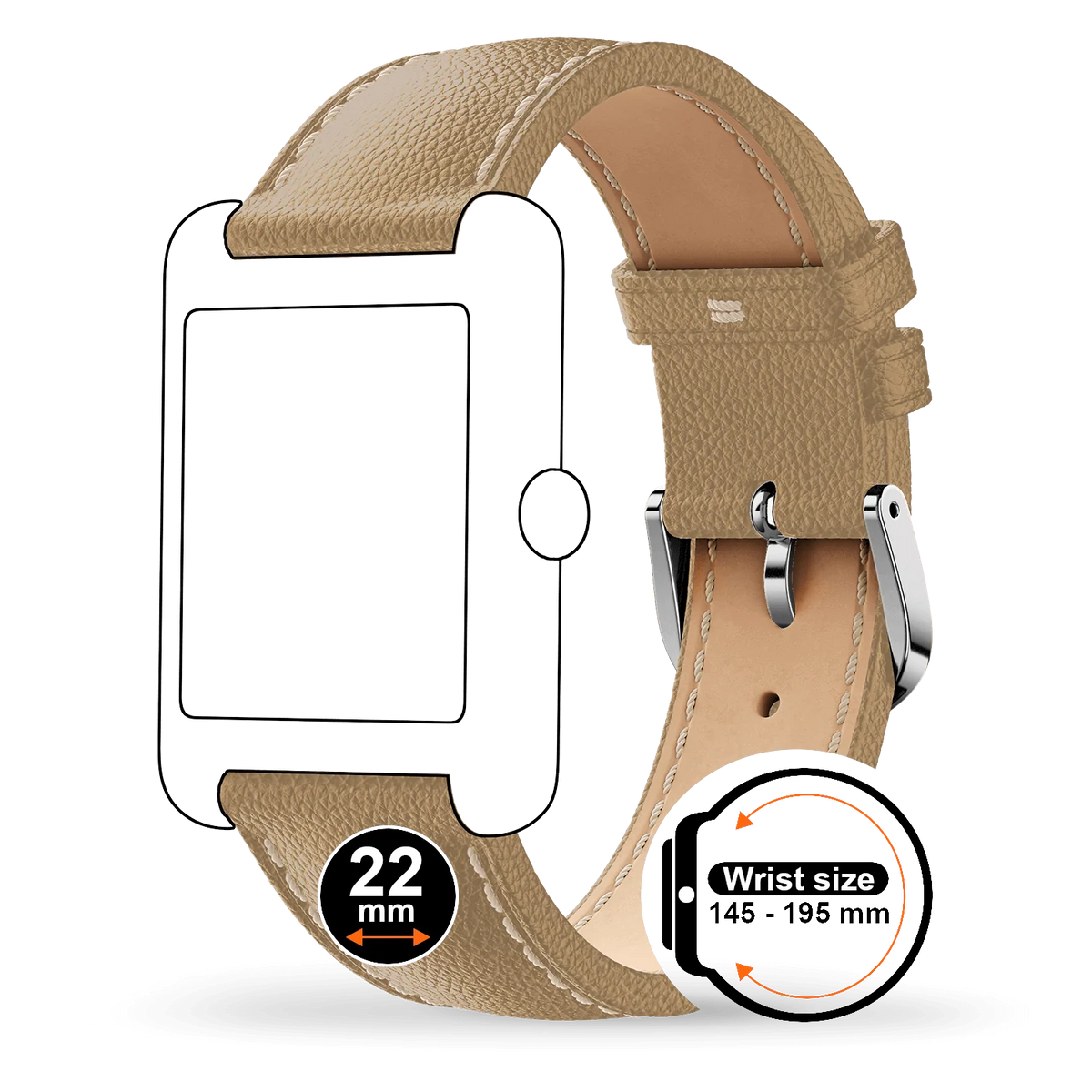 Ice Watch – Bracelet – Smart – Cuir – Beige Silver Grain – vue 2