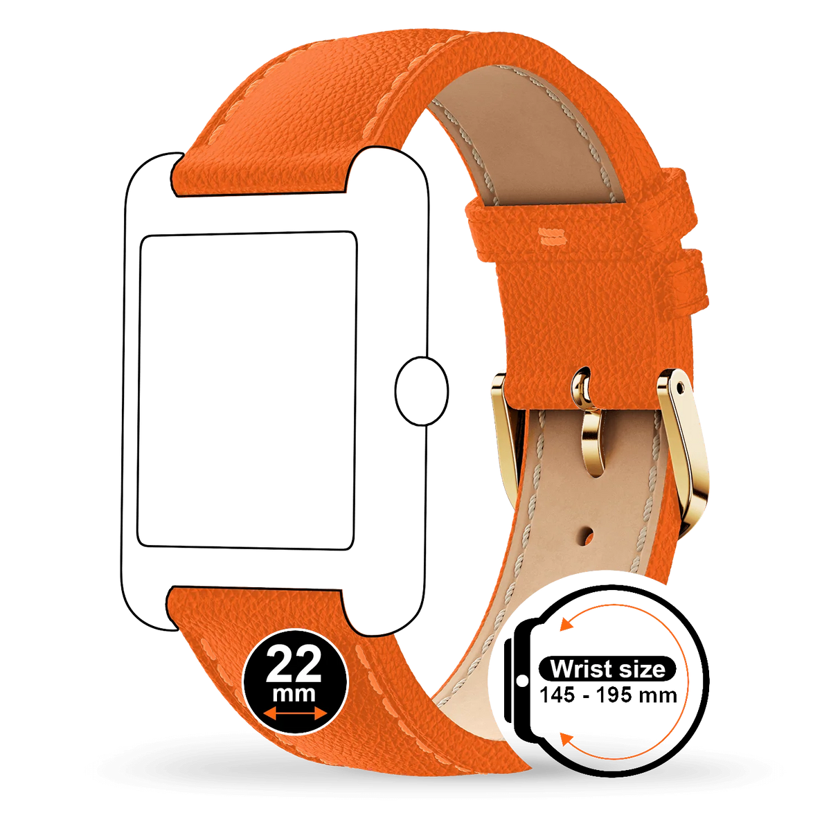 Ice Watch – Bracelet – Smart – Cuir – Orange Gold Grain – vue 2
