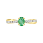 J&A 1970 – Bague – Or jaune, diamants & émeraude