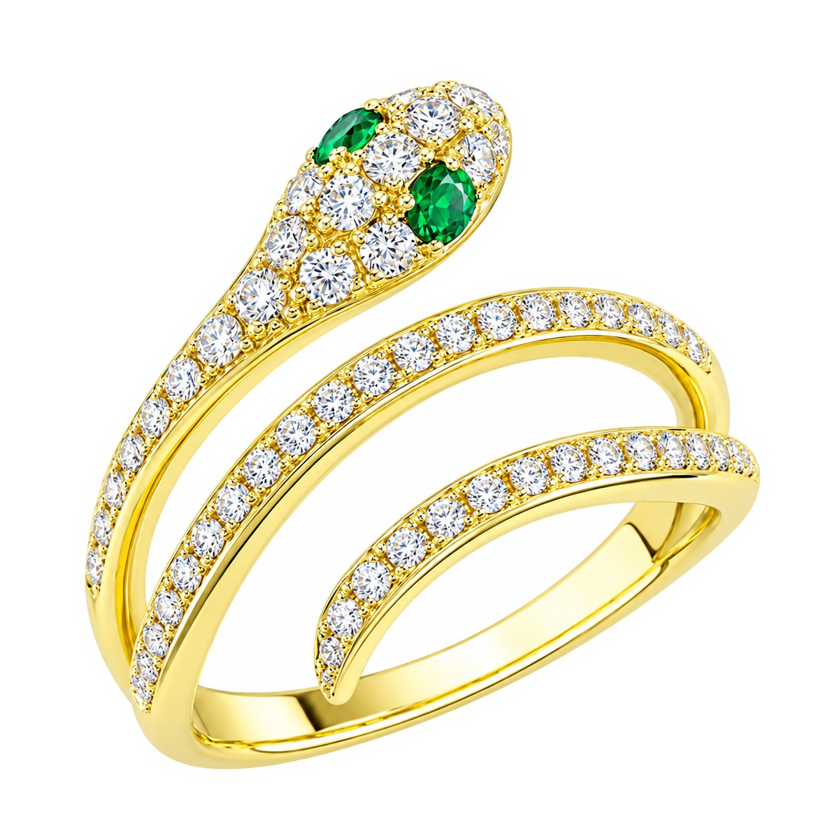 J&A 1970 – Bague – Or jaune, diamants & tsavorites