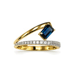J&A 1970 – Bague – Or jaune, saphir & diamants