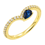 J&A 1970 – Bague – Or jaune, saphir & diamants