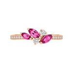 J&A 1970 – Bague – Or rose, tourmalines roses & diamants