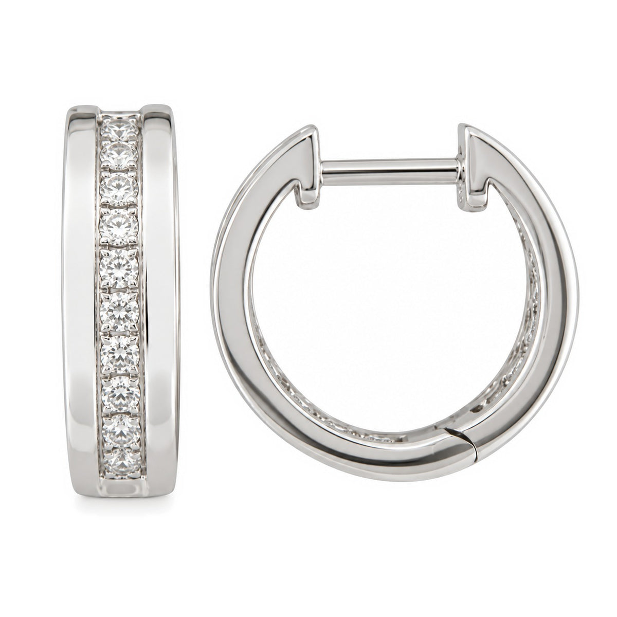 J&A 1970 – Boucles d'Oreilles – Or Blanc & Diamants