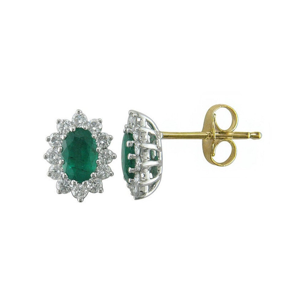 J&A 1970 – Boucles d'oreilles – Or Bicolore, émeraudes & diamants