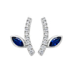 J&A 1970 – Boucles d'oreilles – Or Blanc, saphirs & diamants