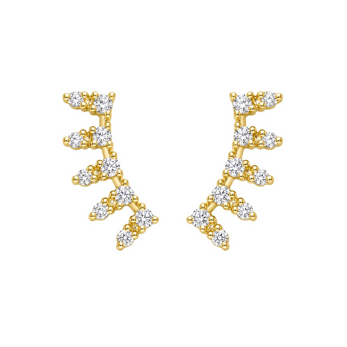 J&A 1970 – Boucles d'Oreilles – Or Jaune & Diamants