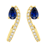 J&A 1970 – Boucles d'oreilles – Or jaune, saphirs & diamants