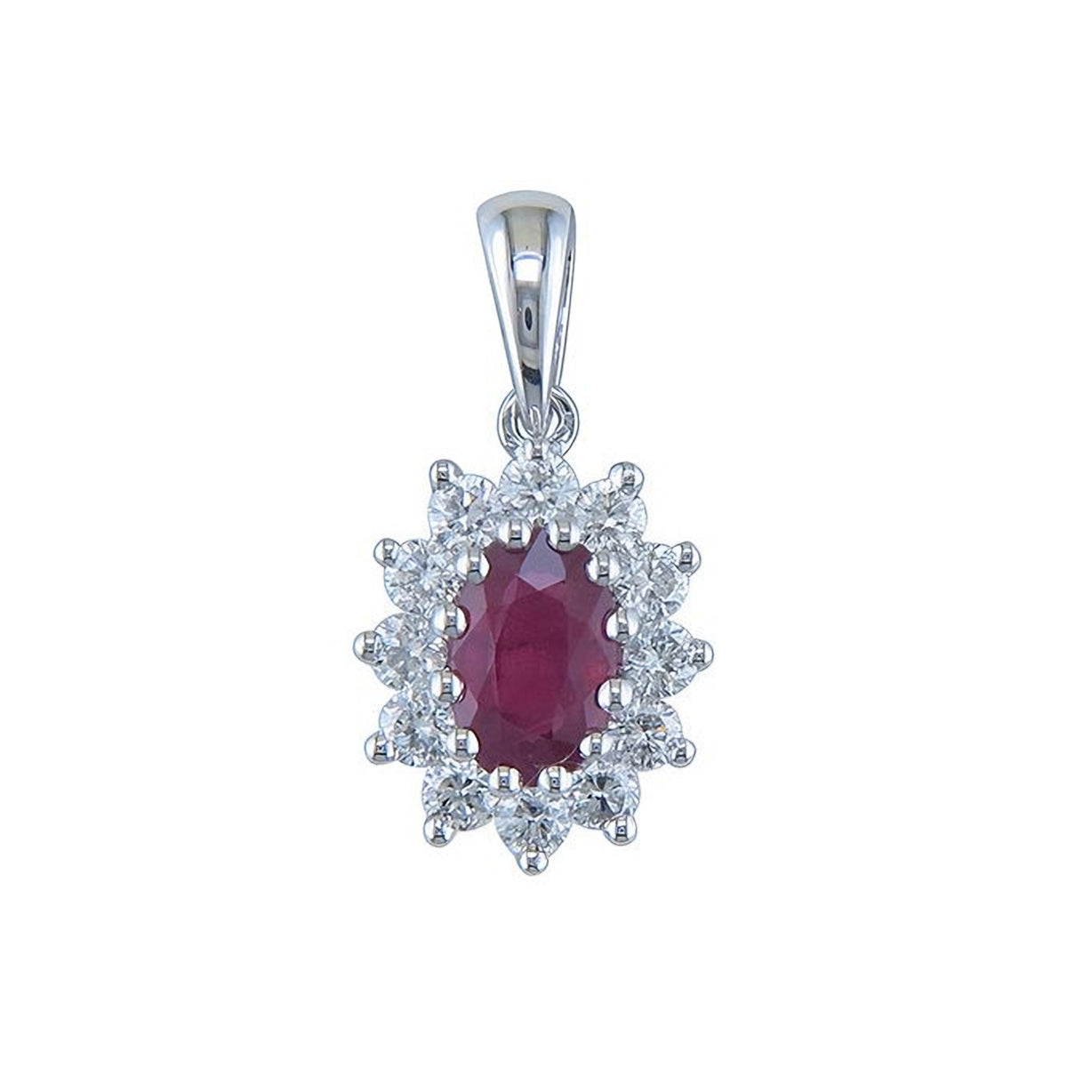 J&A 1970 – Pendentif – Or Blanc & Rubis