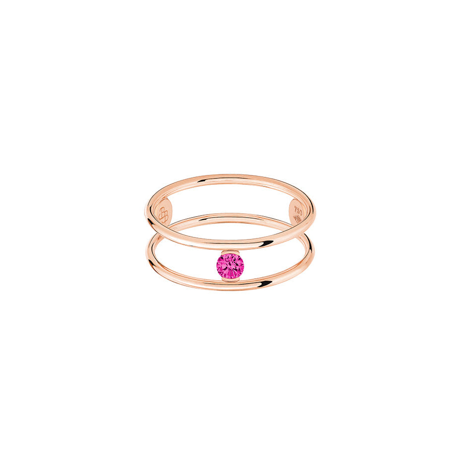 La Brune & La Blonde – Bague – Or Rose & Rubis