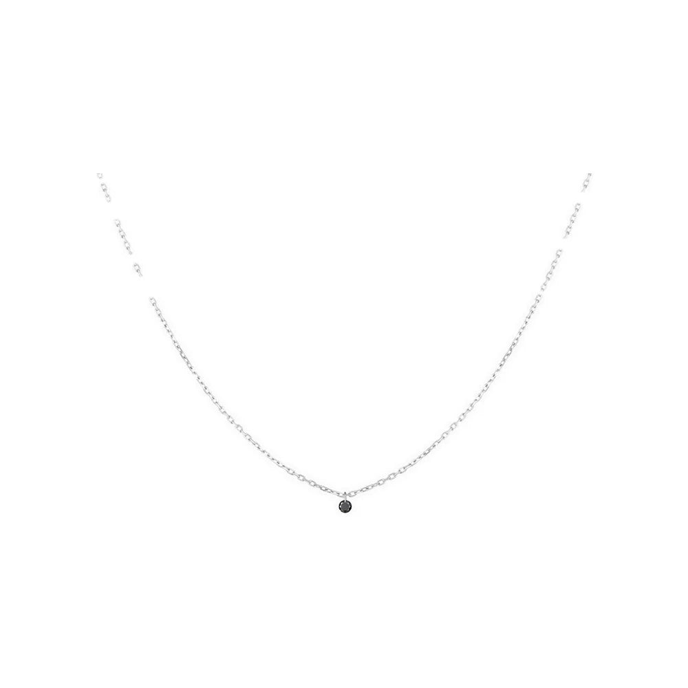 La Brune & La Blonde – Collier – Or Blanc & Diamant noir