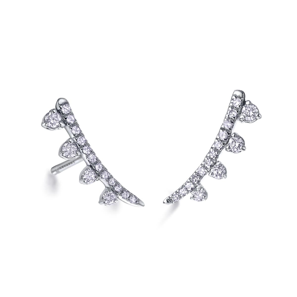 LeCarré – Boucles d'Oreilles – Or Blanc & Diamants