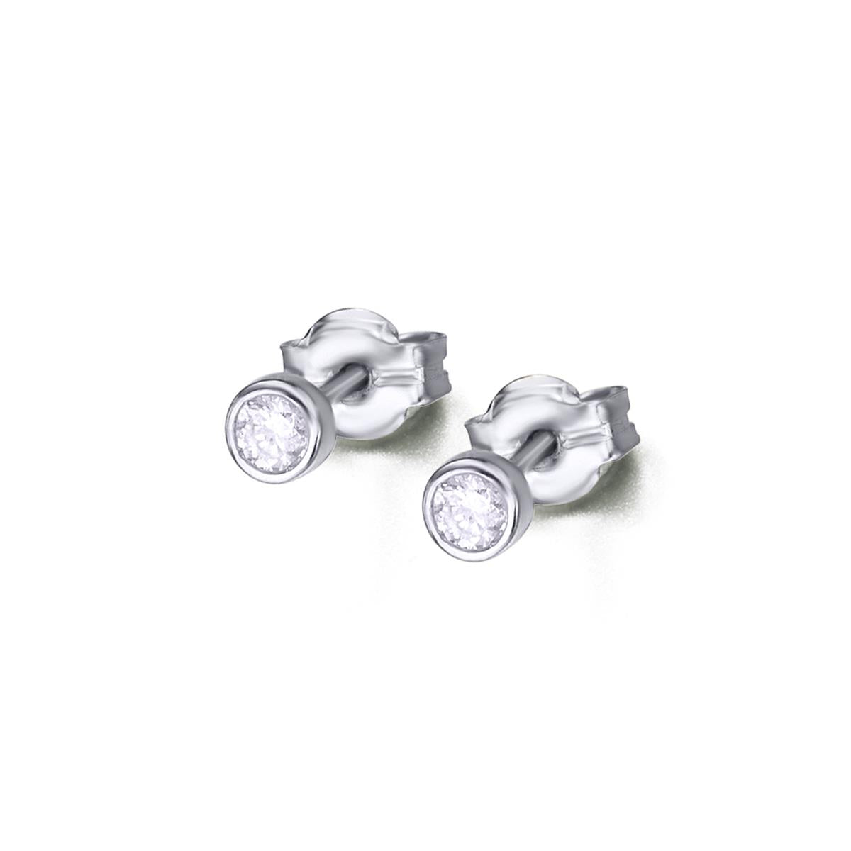 LeCarré – Boucles d'Oreilles – Or Blanc & Diamants