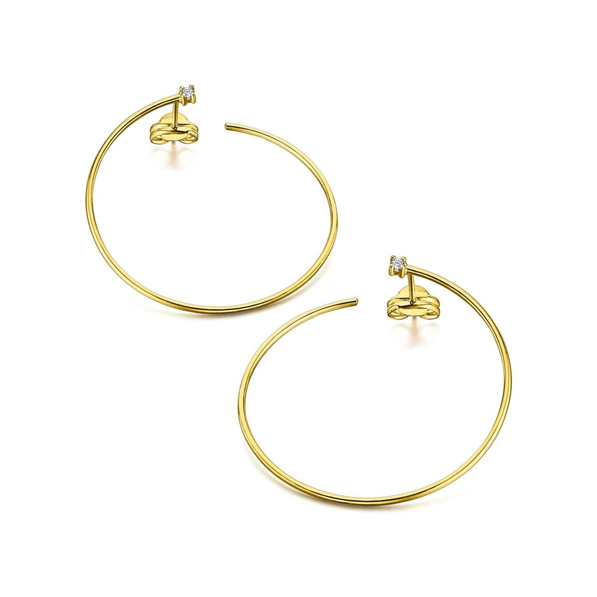 LeCarré – Boucles d'Oreilles – Or Jaune & Diamants