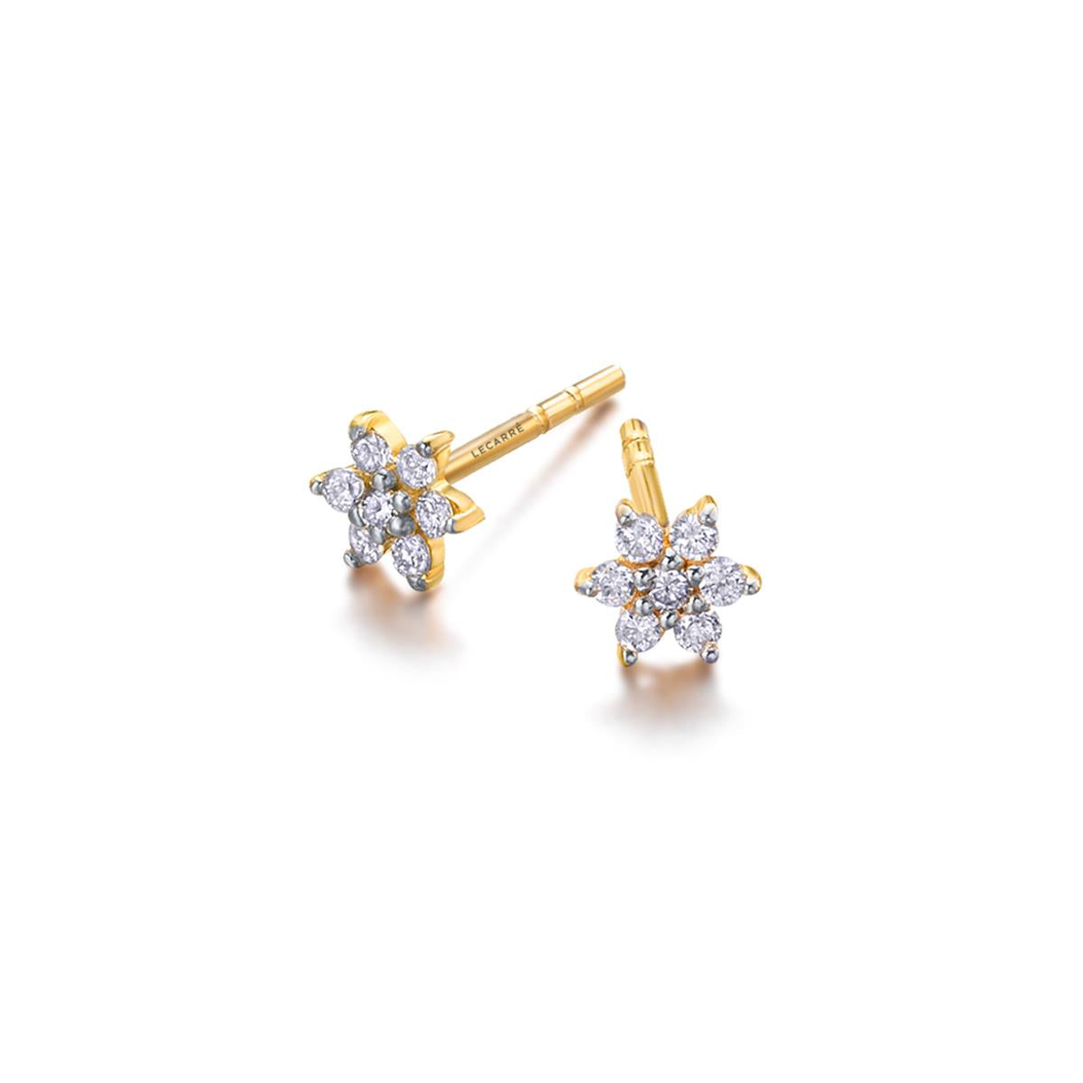 LeCarré – Boucles d'Oreilles – Or Jaune & Diamants