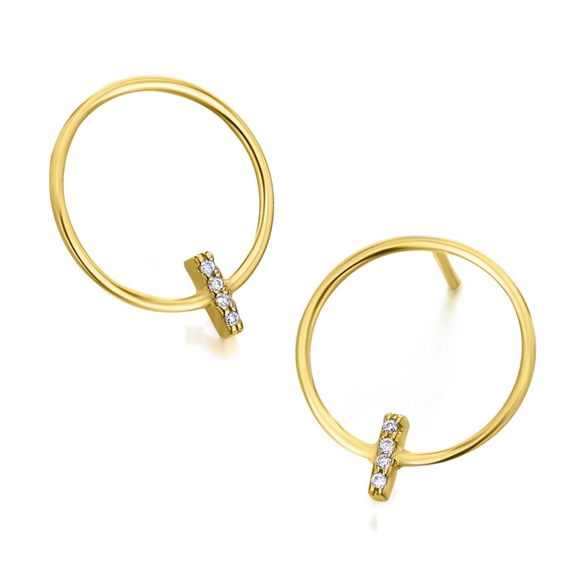 LeCarré – Boucles d'Oreilles – Or Jaune & Diamants