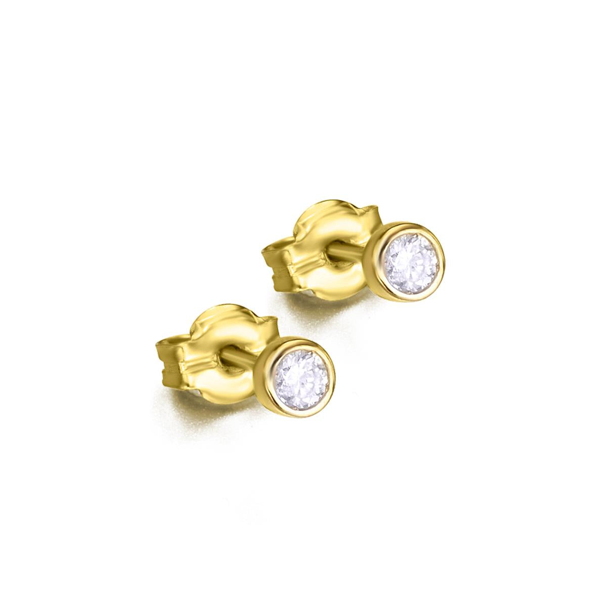 LeCarré – Boucles d'Oreilles – Or Jaune & Diamants