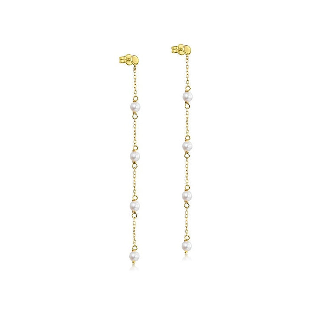 LeCarré – Boucles d'Oreilles – Or Jaune & Perles
