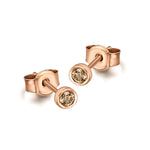 LeCarré – Boucles d'Oreilles – Or Rose & Diamants Cognac