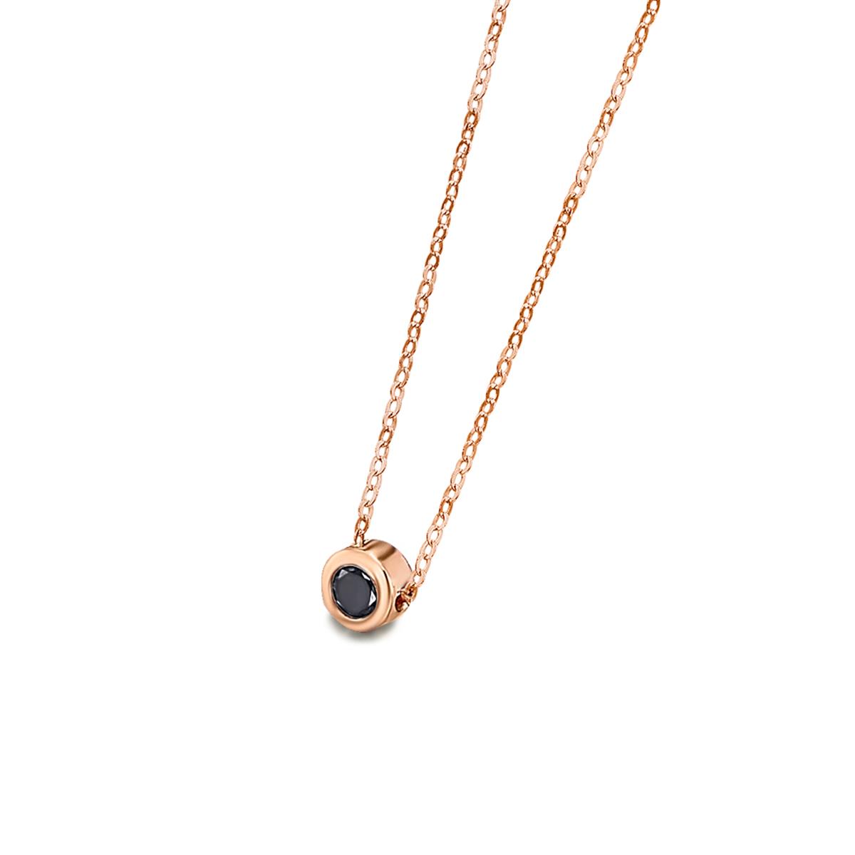 LeCarré – Collier – Or Rose & Diamant Noir