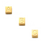 LisaMona – Cube – Lettre A-Z – Or jaune
