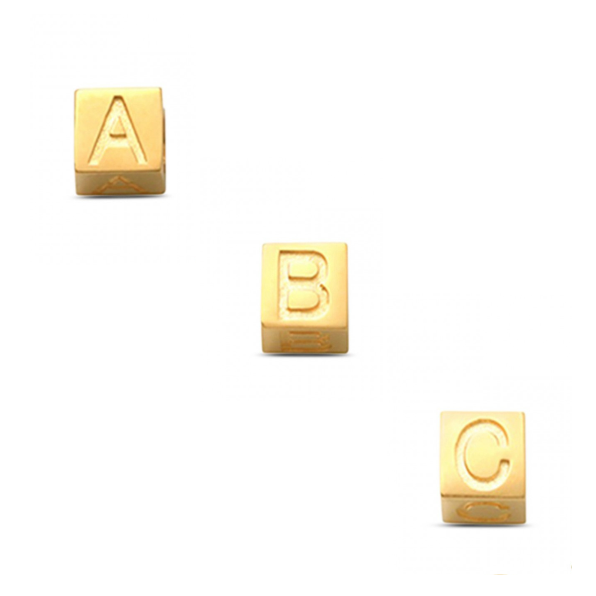 LisaMona – Cube – Lettre A-Z – Or jaune
