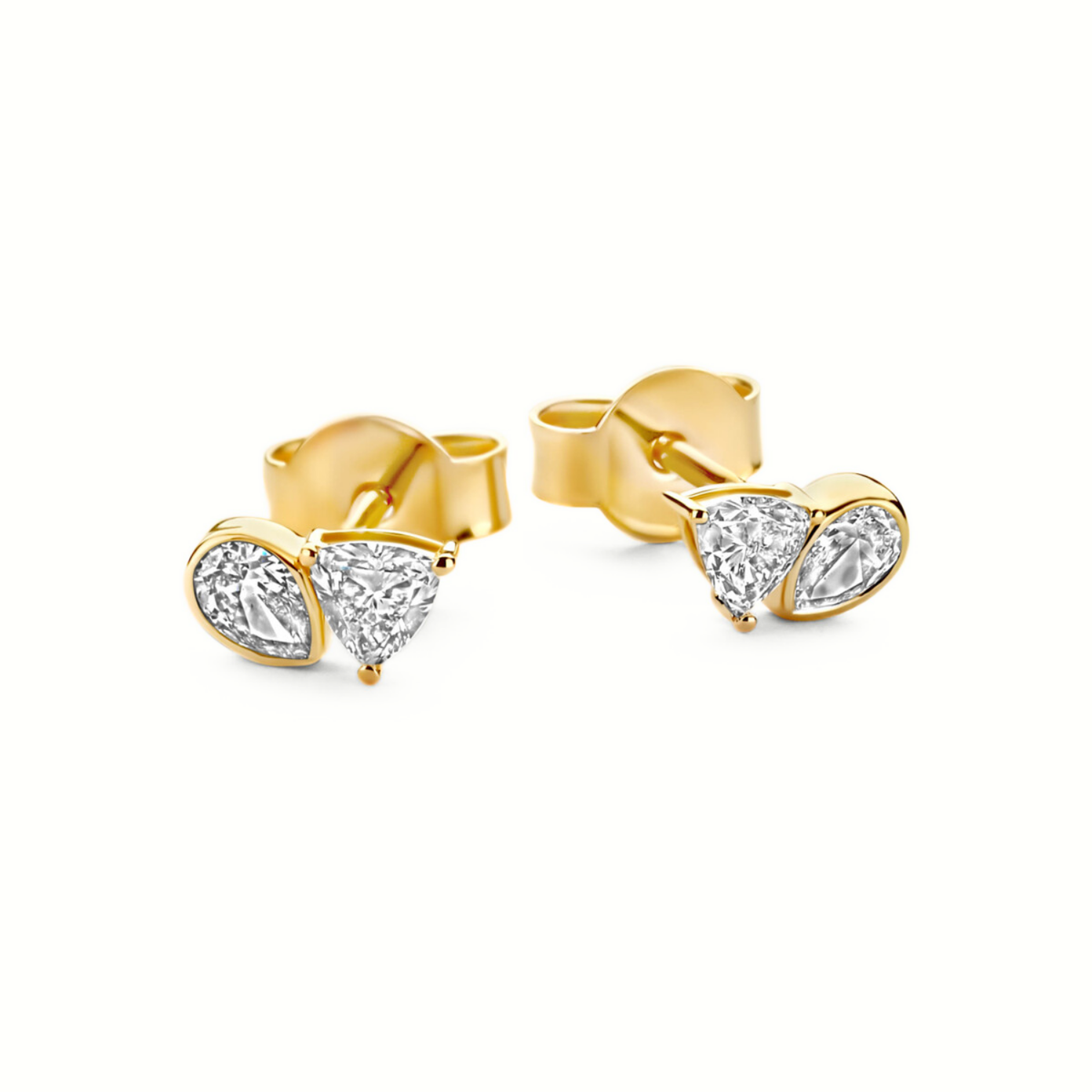 Mérité – Boucles d'oreilles – Or jaune & diamants Lab – vue 2
