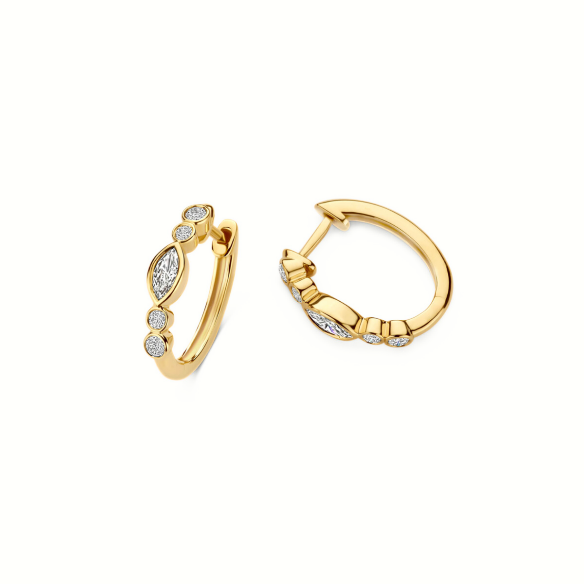 Mérité – Boucles d'oreilles – Or jaune & diamants Lab – vue 3