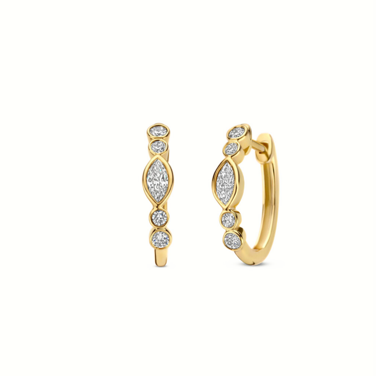 Mérité – Boucles d'oreilles – Or jaune & diamants Lab