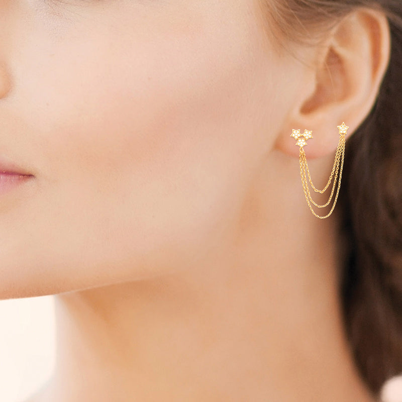 Mono boucle d'oreille – Plaqué or – vue 2