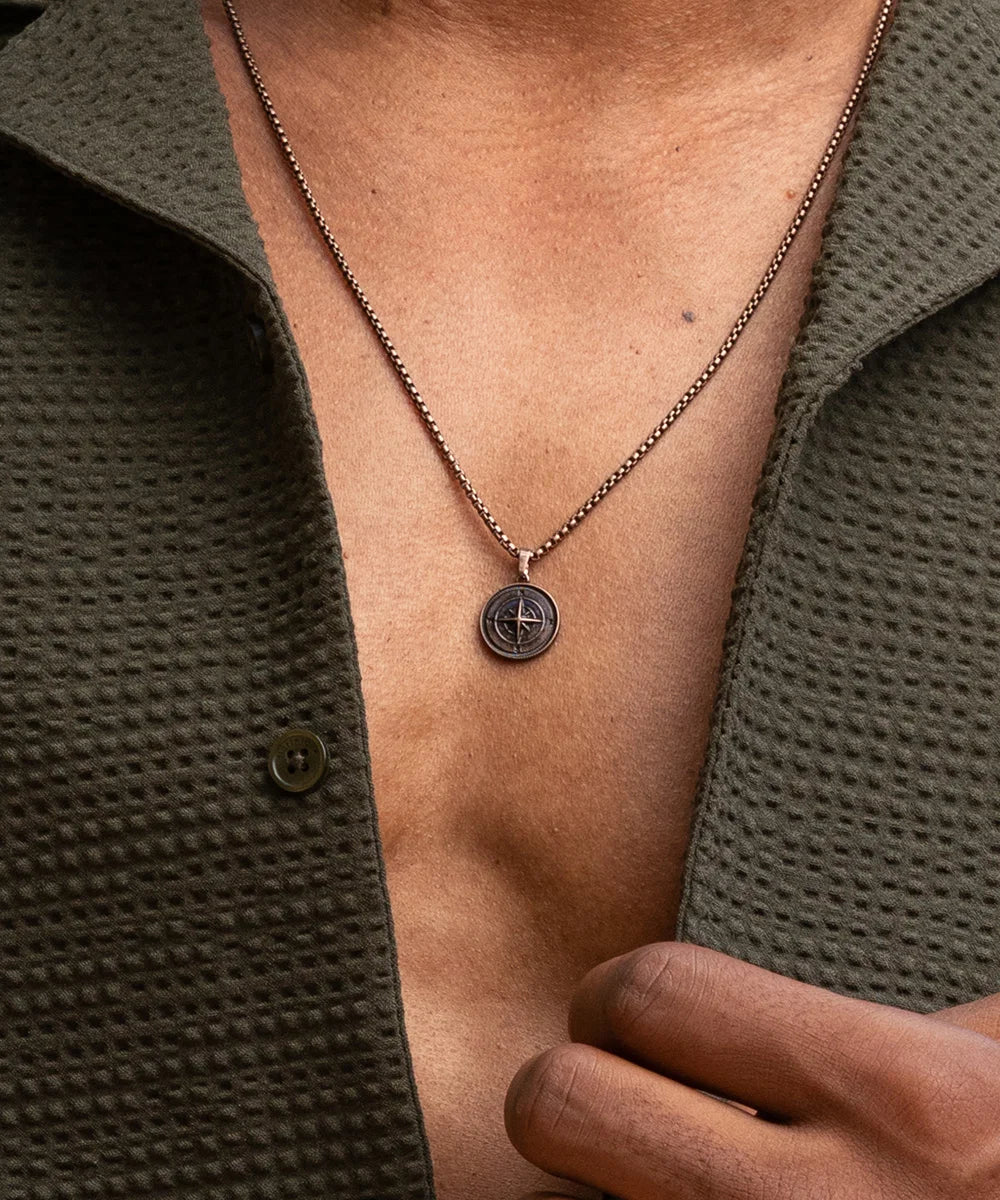 Pig & Hen – Collier Acier – Compass Rose – vue 2