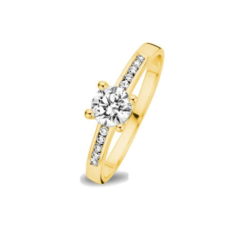 Pigou – Bague – Or jaune & zirconium