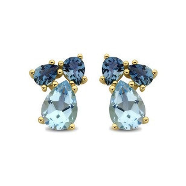Pigou – Boucles d'Oreilles – Or Jaune & Topazes