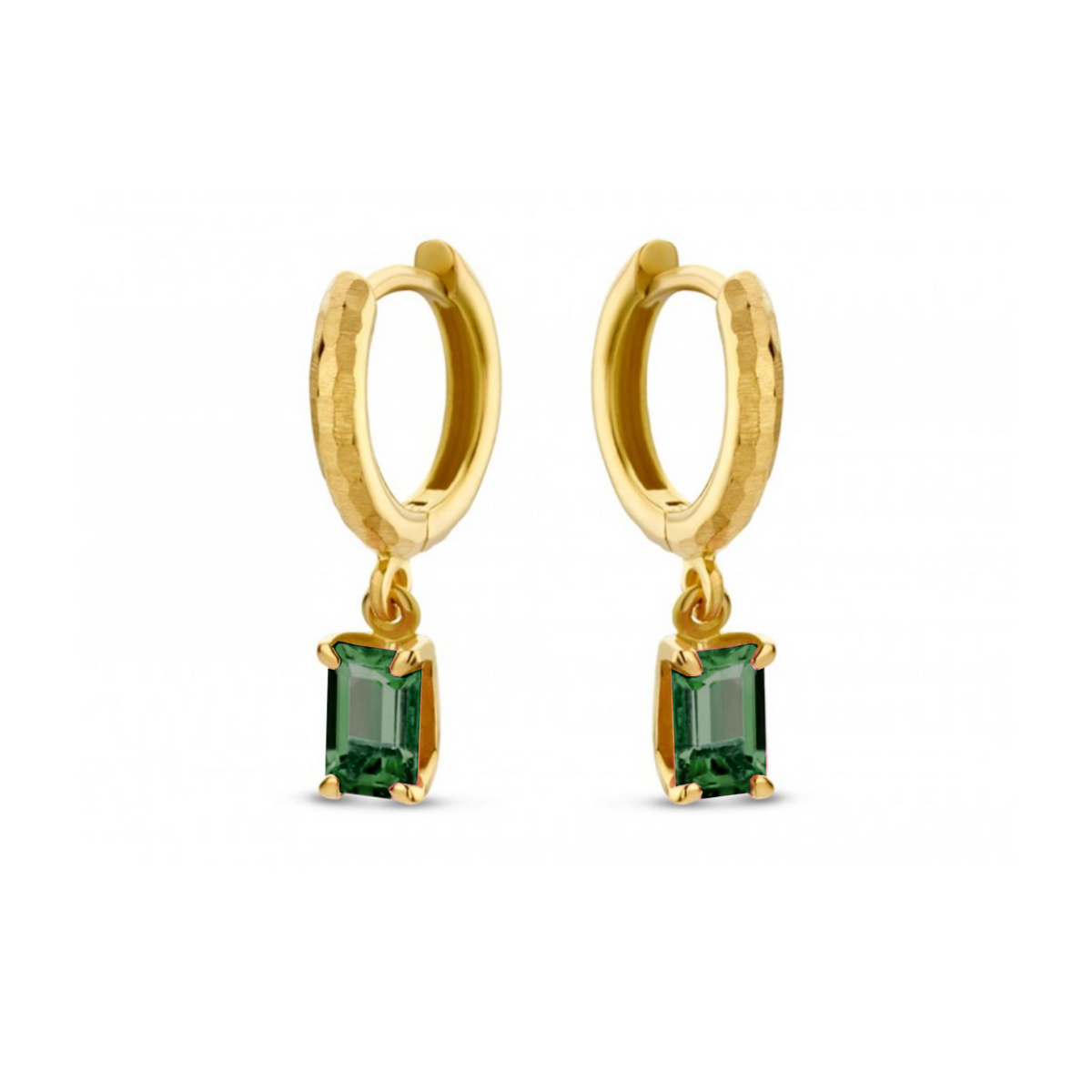 Pigou – Boucles d'Oreilles – Or Jaune & Tourmaline verte