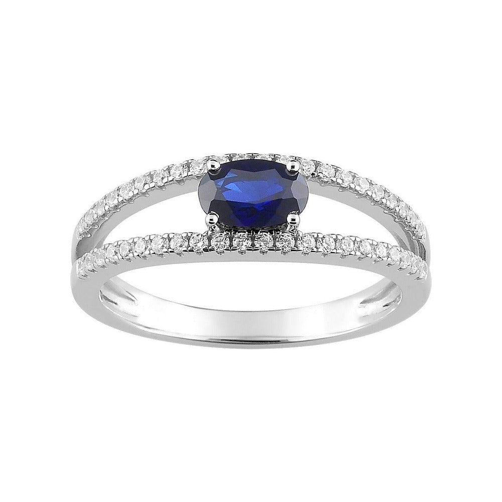 Robbez – Bague – Or Blanc, Saphir & Diamant