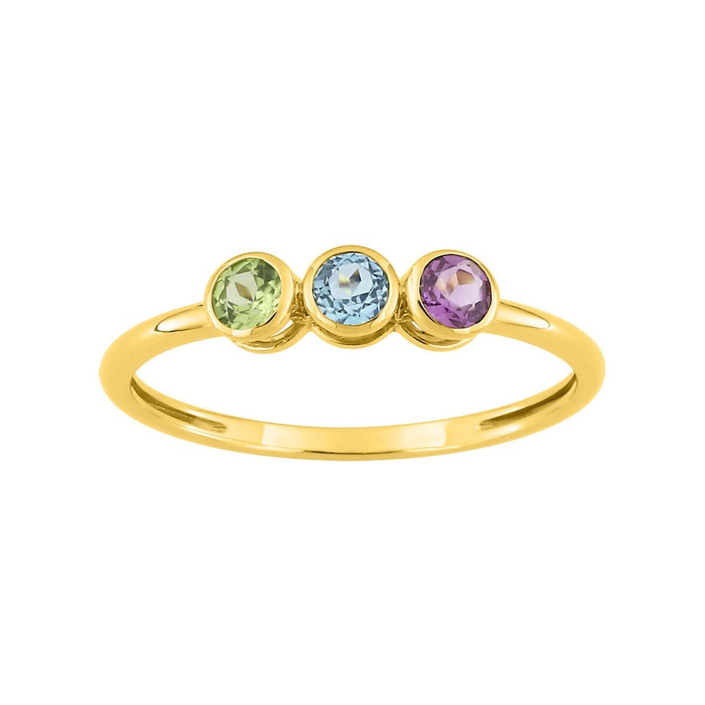 Robbez – Bague – Or Jaune, Améthyste, Topaze & Péridot