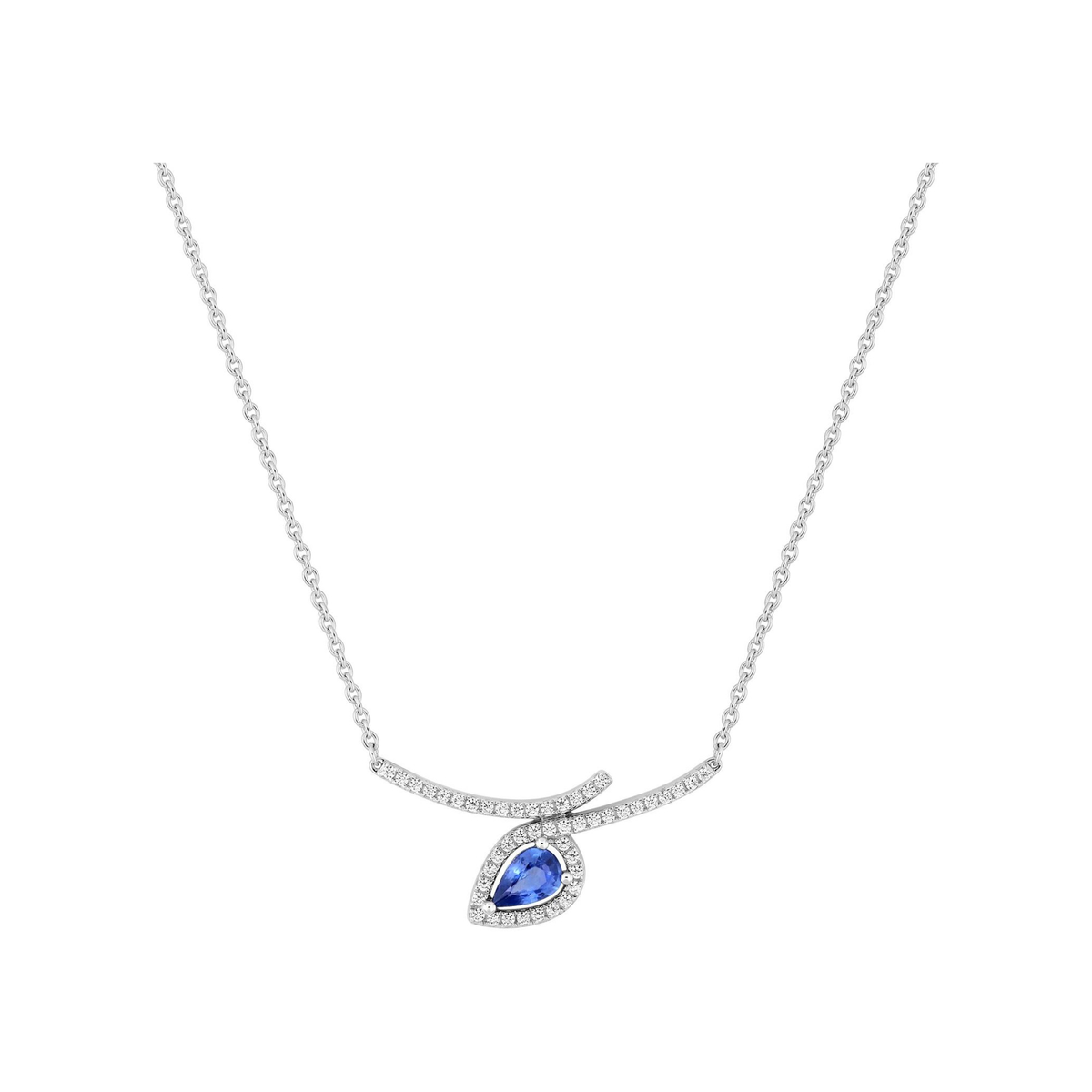 Robbez – Collier – Or Blanc, Saphir & Diamants