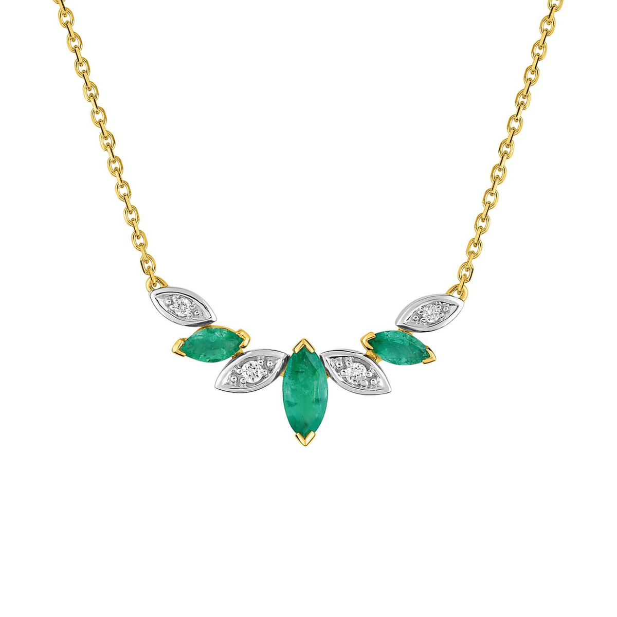 Robbez – Collier – Or Jaune, Émeraude & Diamants