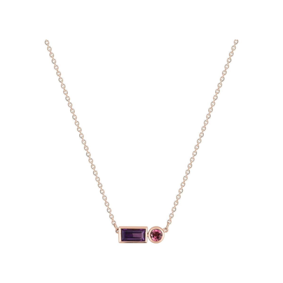 Robbez – Collier – Or Rose, Améthyste & Tourmaline