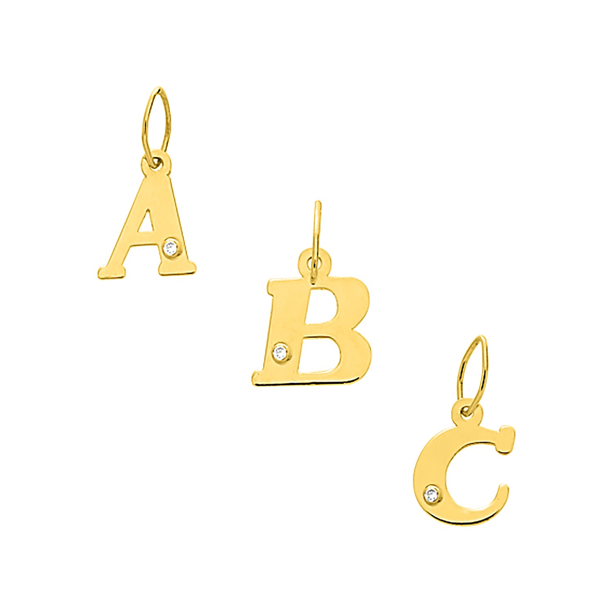 Robbez – Pendentif – Lettre – Or Jaune & diamant