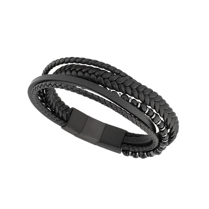 Rochet – Bracelet cuir & acier
