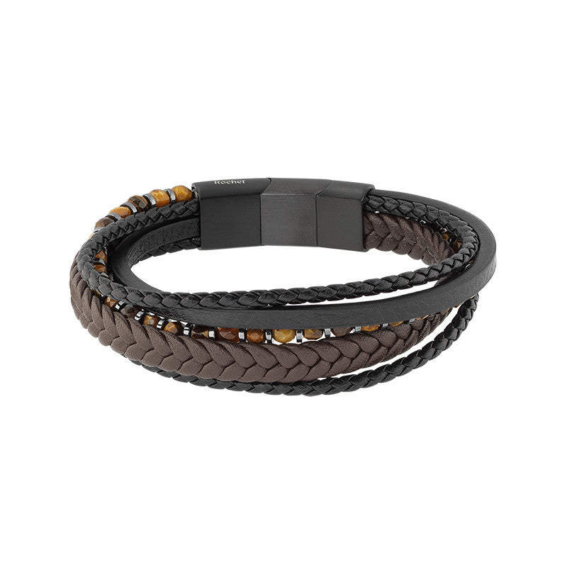 Rochet – Bracelet cuir & acier – vue 2