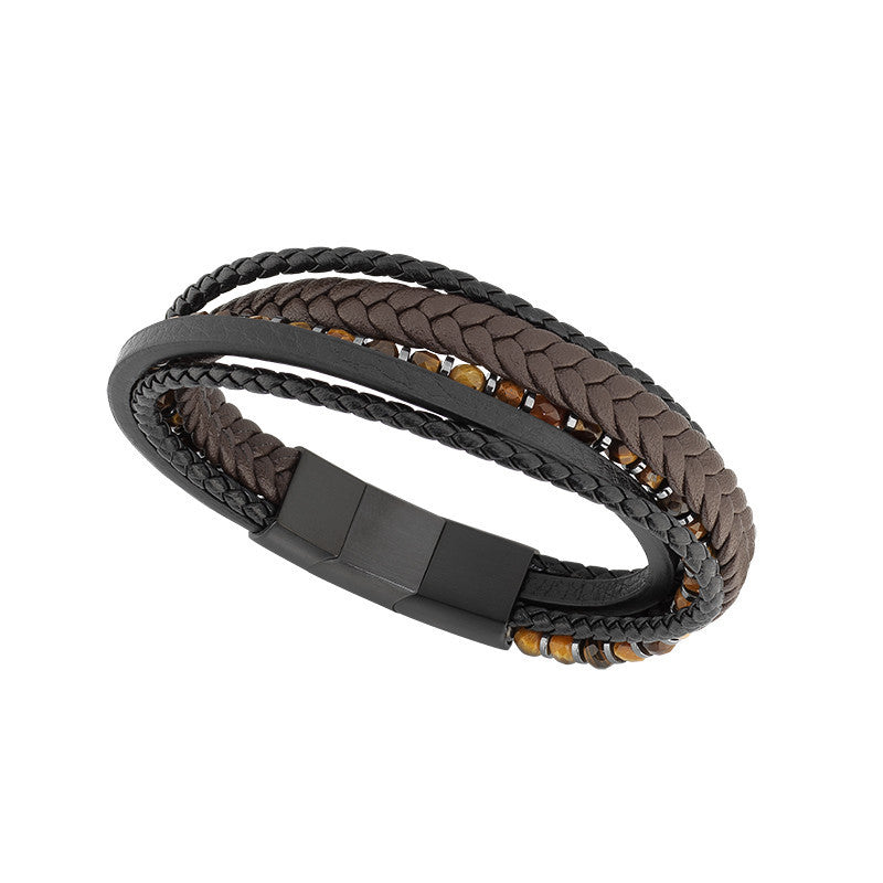 Rochet – Bracelet cuir & acier