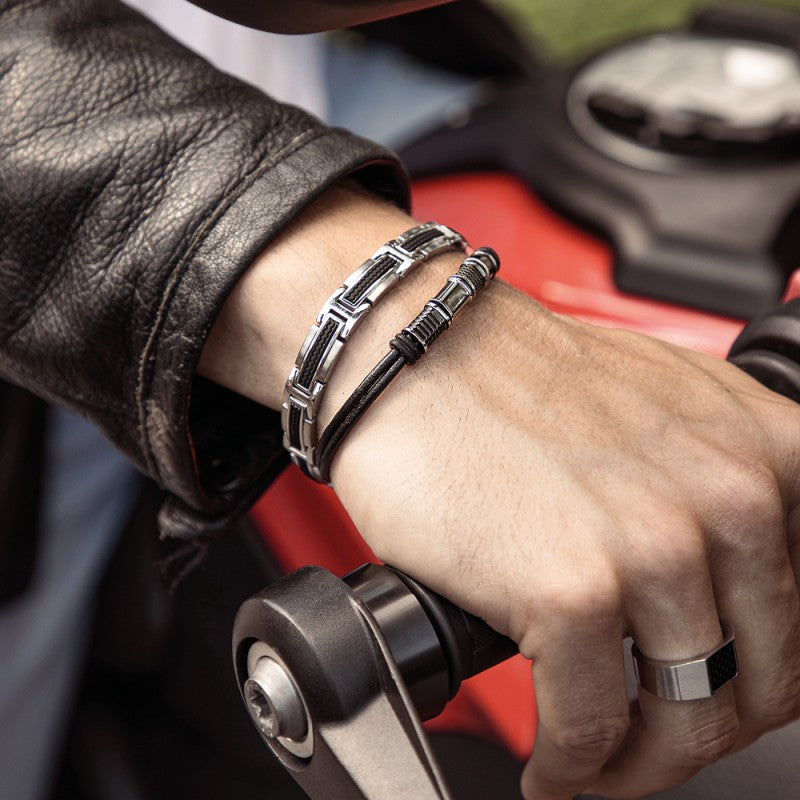 Rochet – Bracelet cuir & acier – vue 3