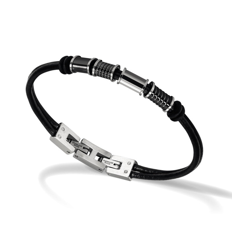 Rochet – Bracelet cuir & acier
