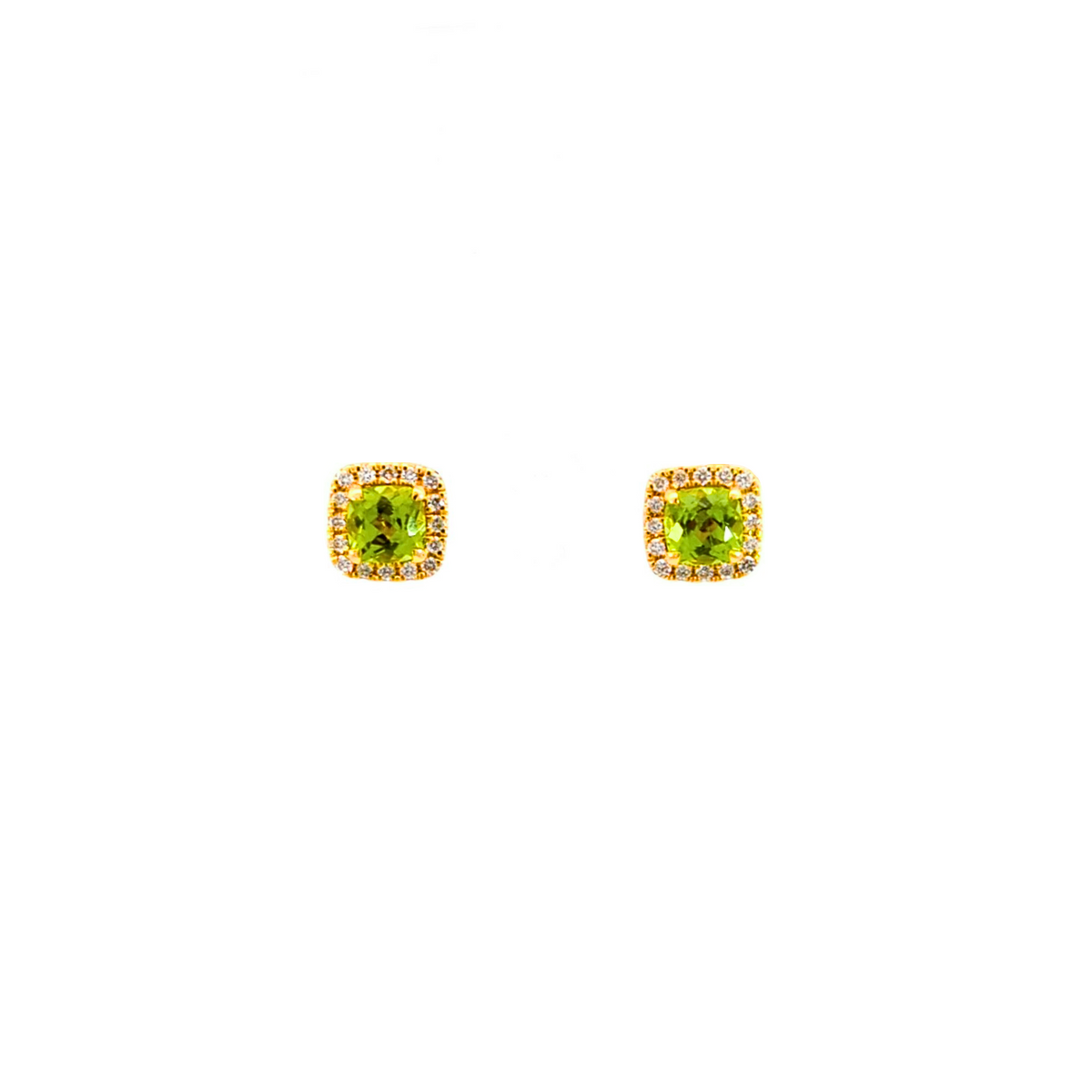 Valcke – Boucles d'Oreilles – Or Jaune, Péridot & Diamants
