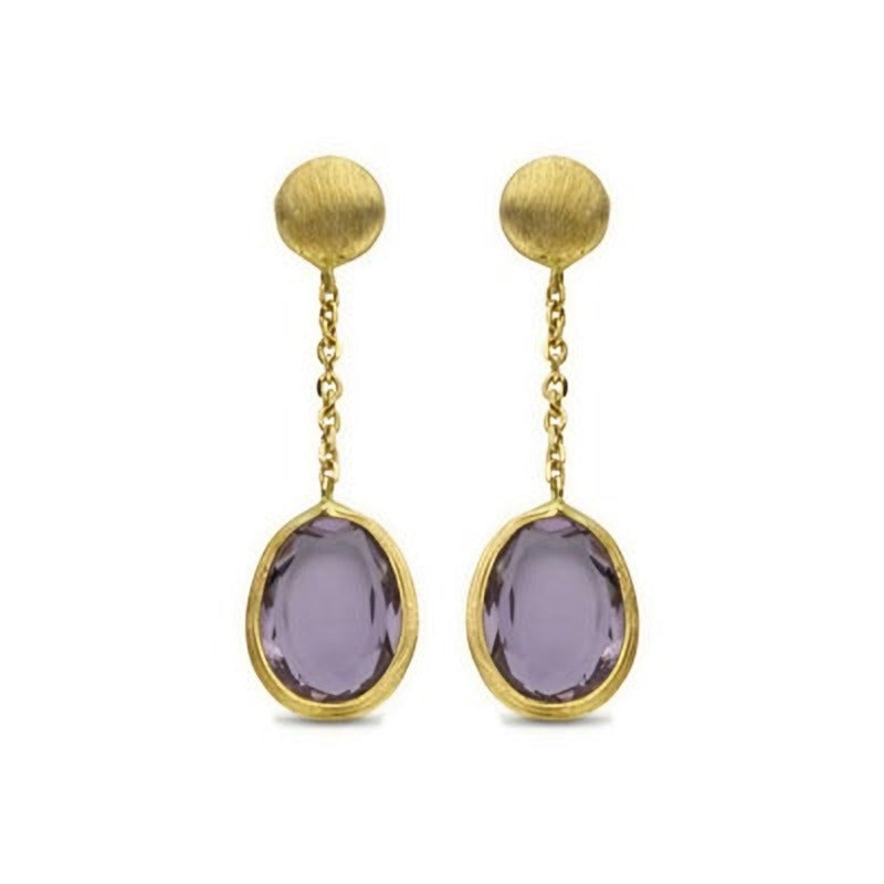 Femme Adorée – Boucles d'Oreilles – Or Jaune & Améthyste