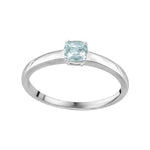 J&A 1970 – Bague – Or Blanc & Aigue-Marine
